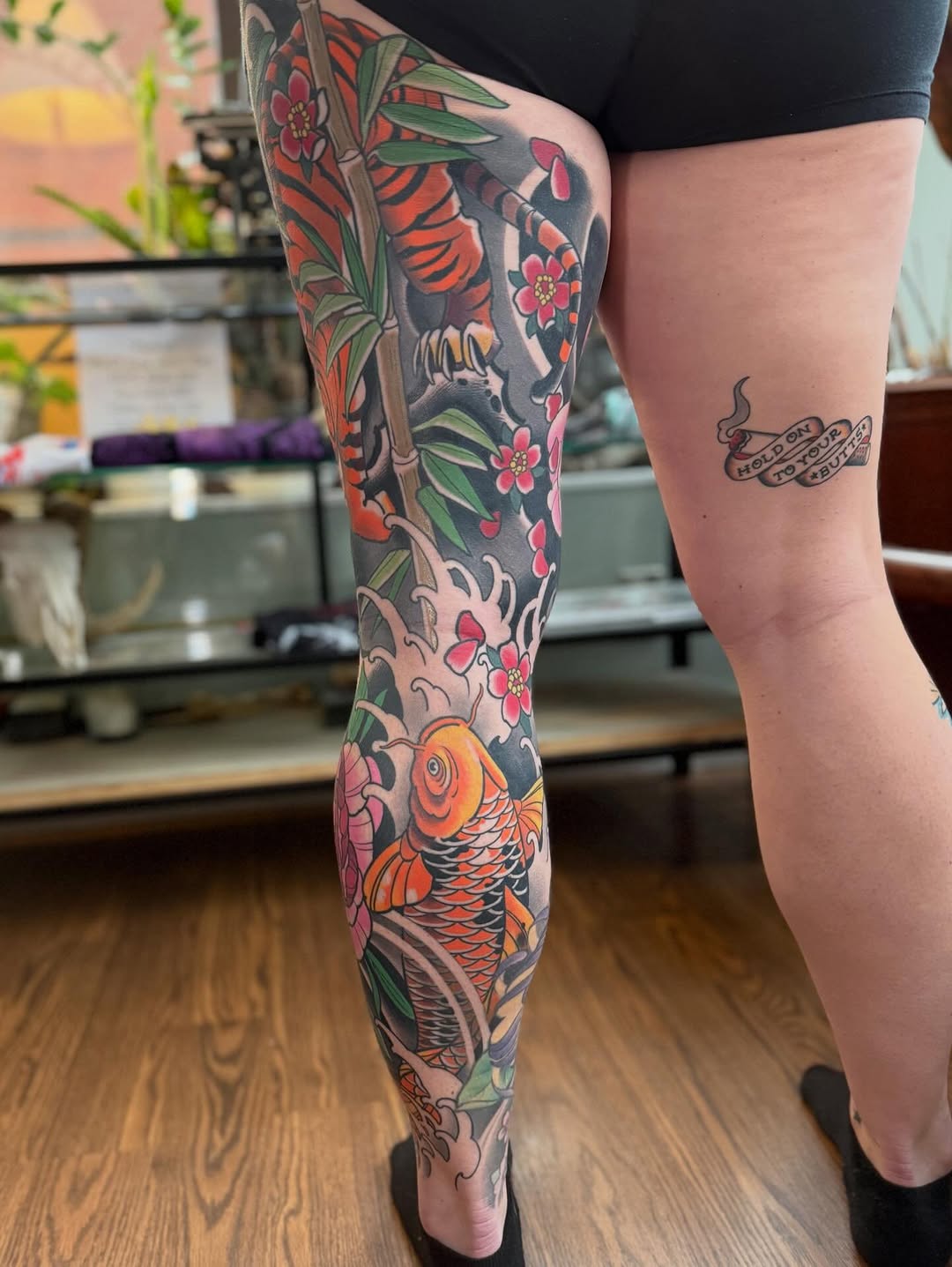 Tattoo by @emalderkstattoos β japanese_irezumi, black_and_grey
