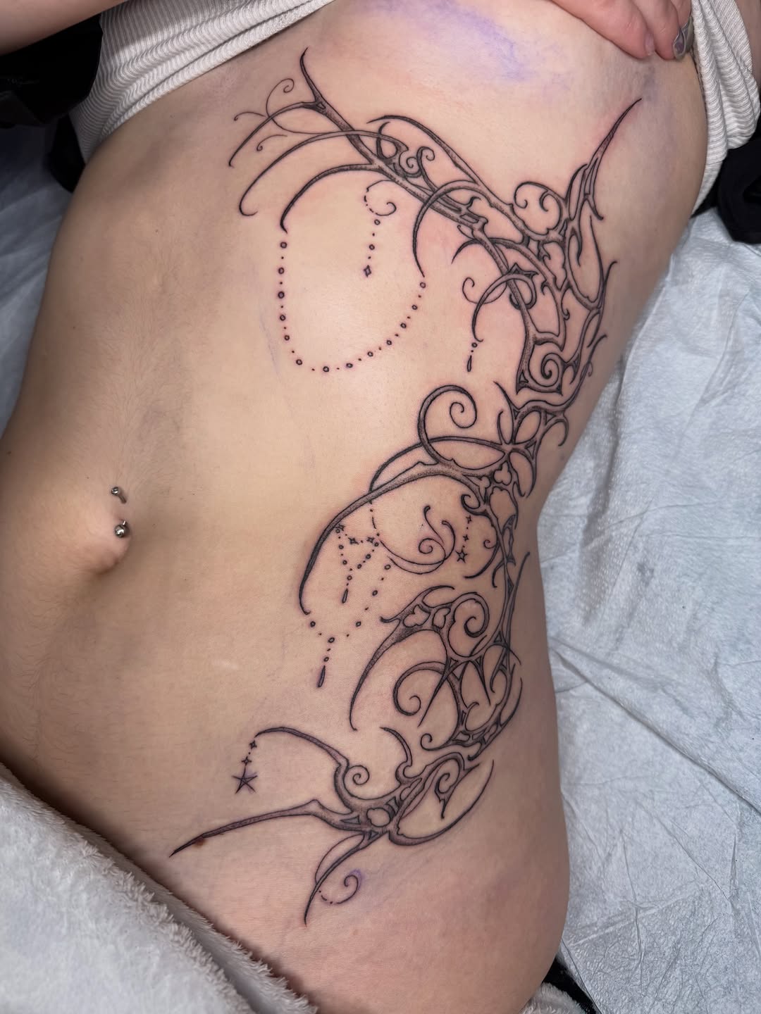 Tattoo by @rhiannontattoos — ornamental, fine_line