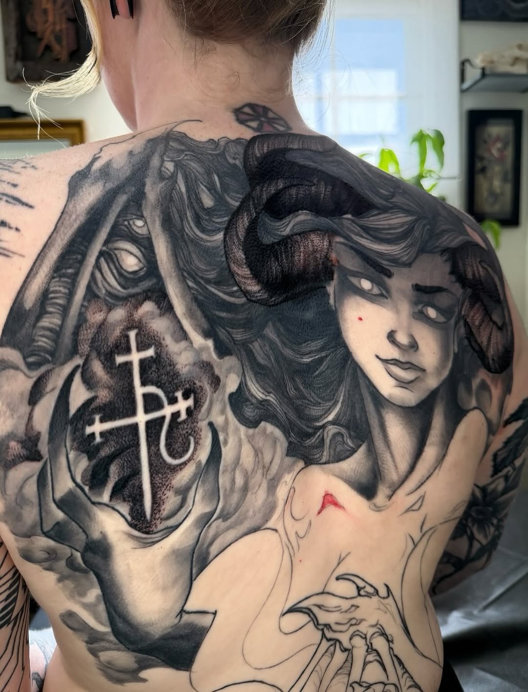 Tattoo by @dylansmith_ink — black_and_grey, dark_realism