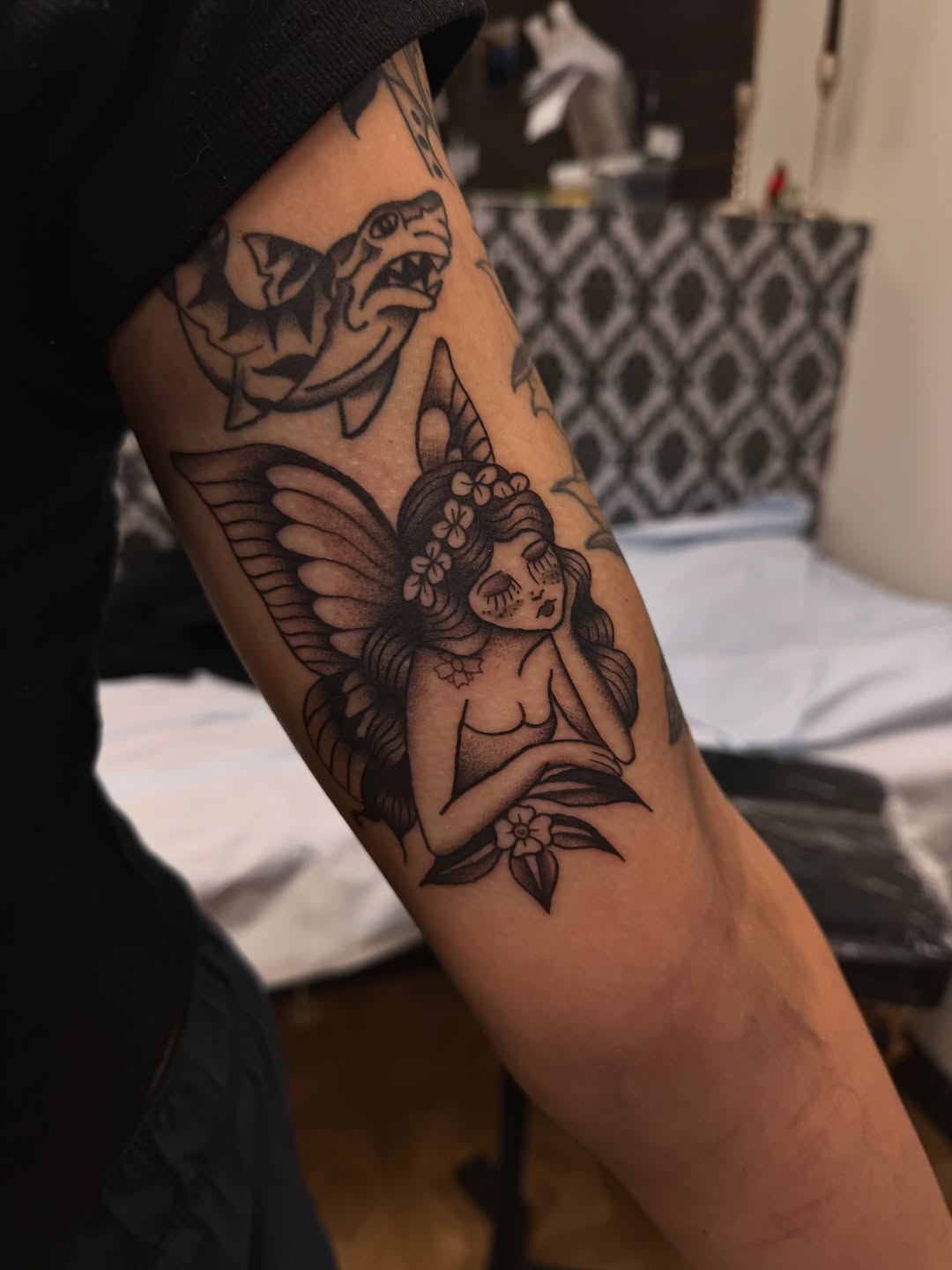 Tattoo by @ems__tattooing โ american_traditional, black_and_grey