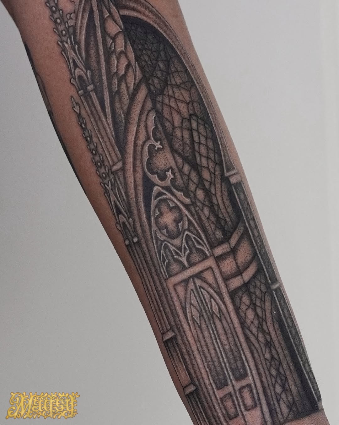 Tattoo by @artofmagsy — black_and_grey, dotwork