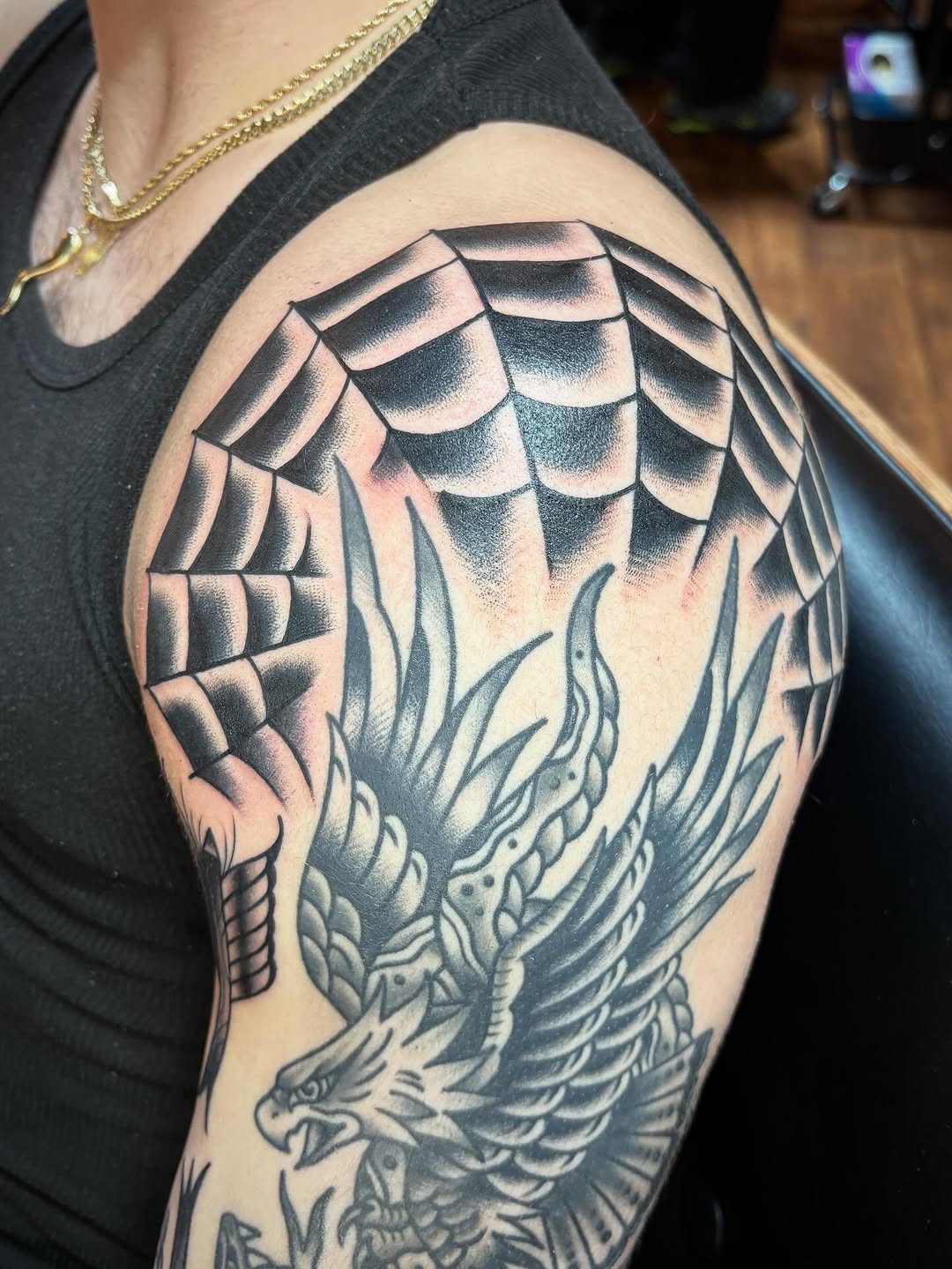 Tattoo by @tommy_wenzell_tattoos — american_traditional, black_and_grey