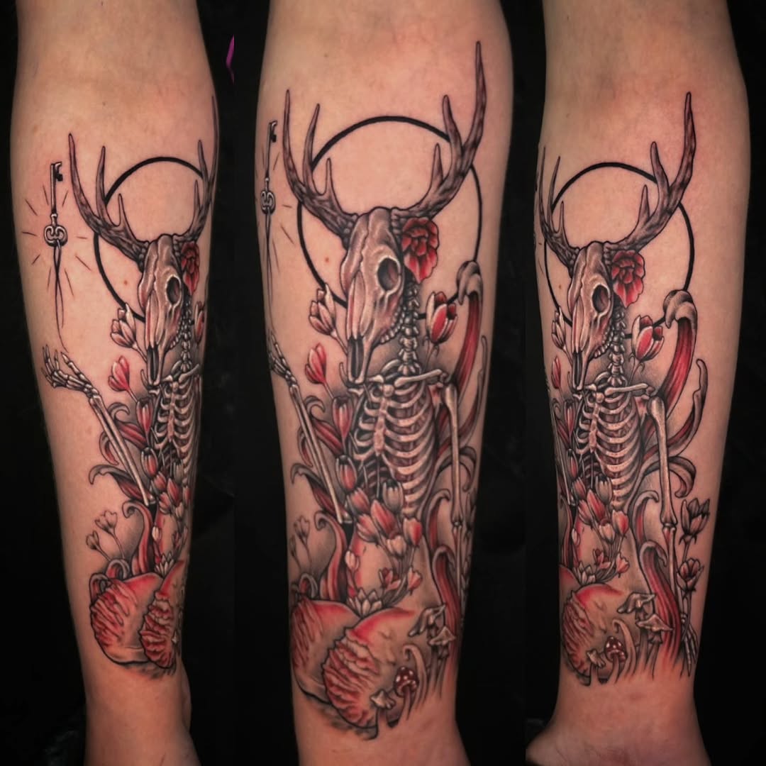 Tattoo by @junkyardyouth — dark_realism, black_and_grey