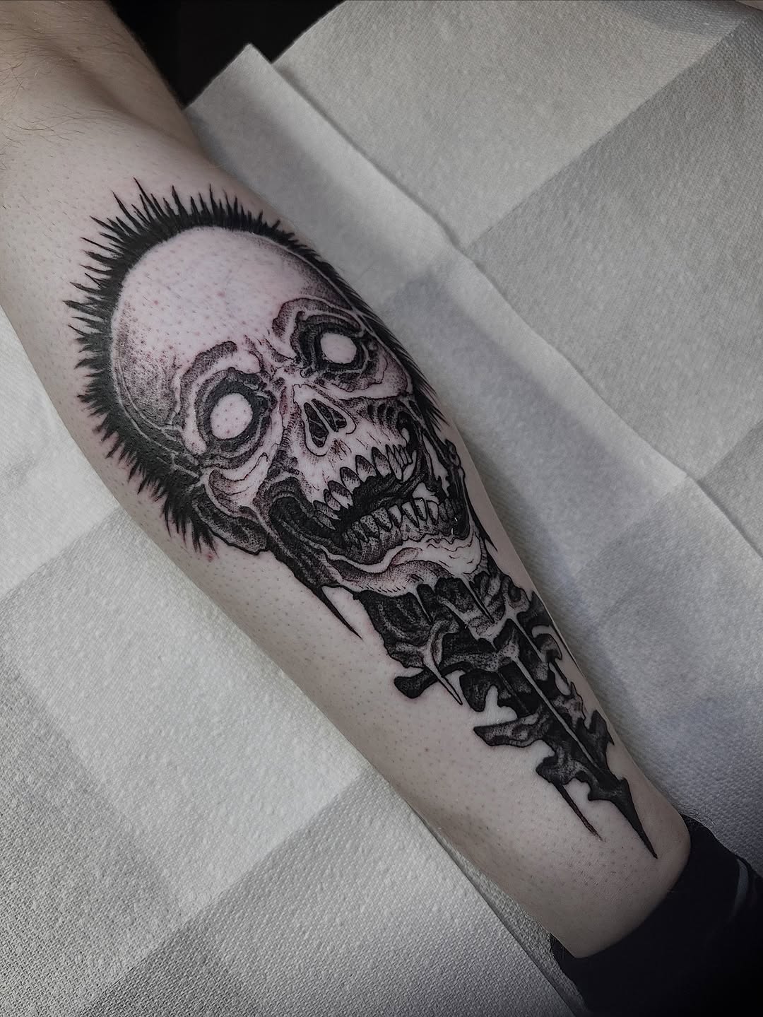 Tattoo by @pablomoreiratattoo — dark_realism, black_and_grey