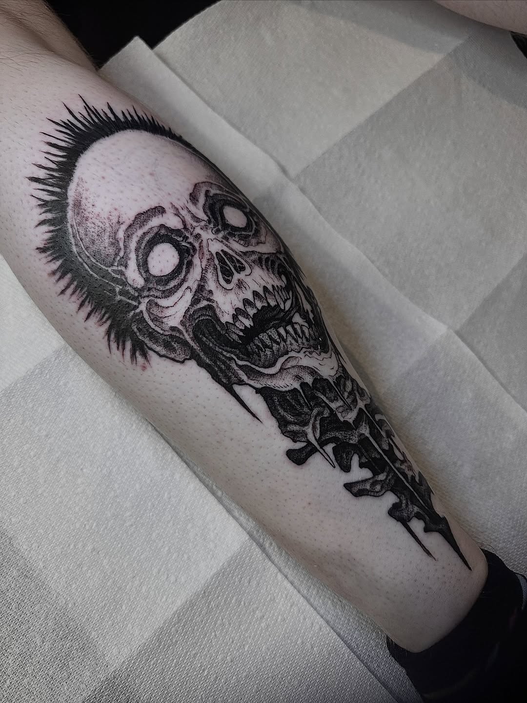 Tattoo by @pablomoreiratattoo — dark_realism, black_and_grey