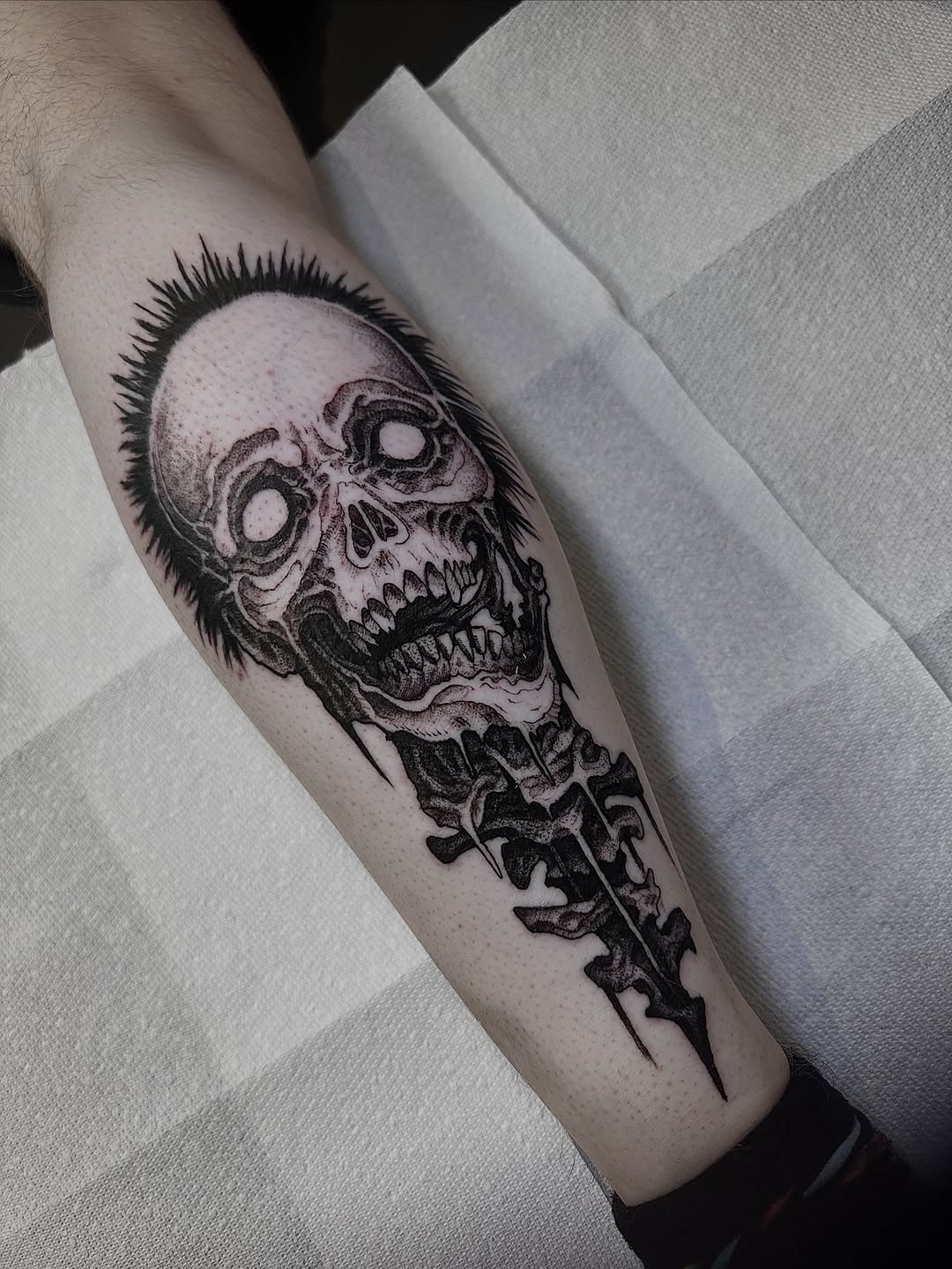 Tattoo by @pablomoreiratattoo — dark_realism, black_and_grey