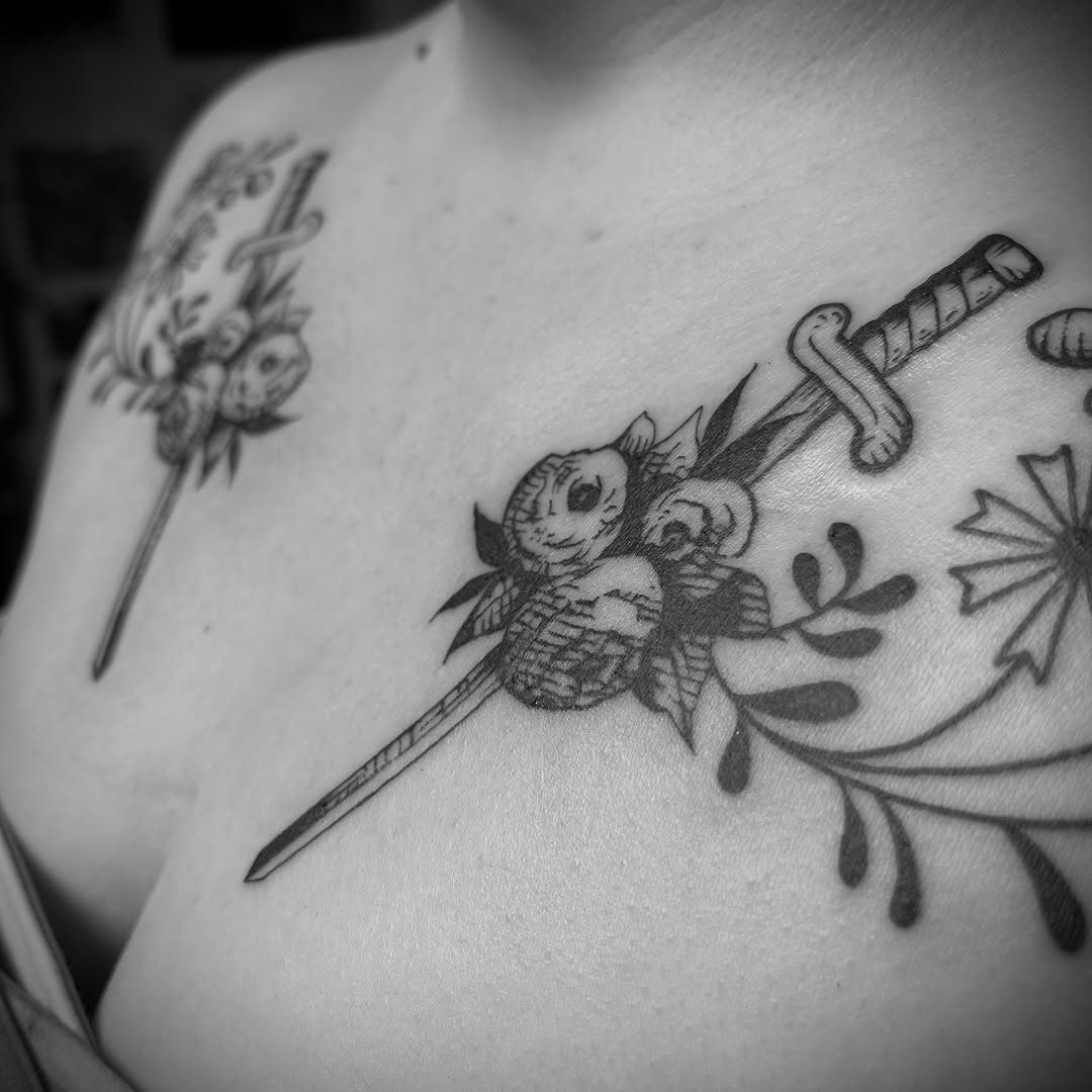 Tattoo by @rosie_coyote — black_and_grey, illustrative