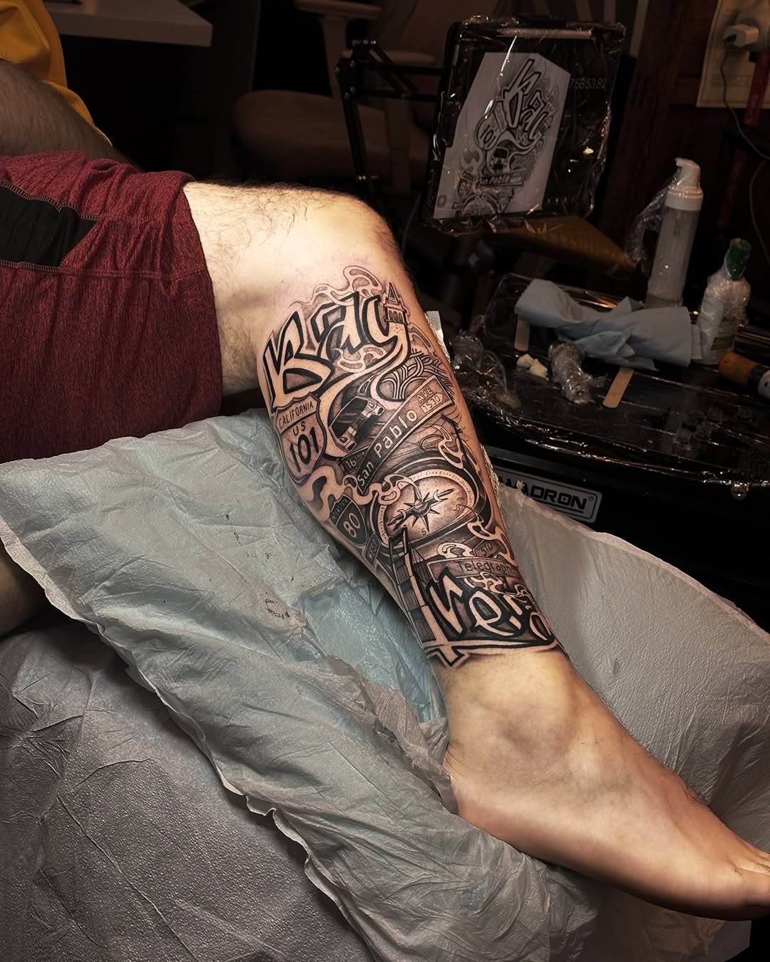 Tattoo by @bl.ink_tattooer — black_and_grey, lettering_script