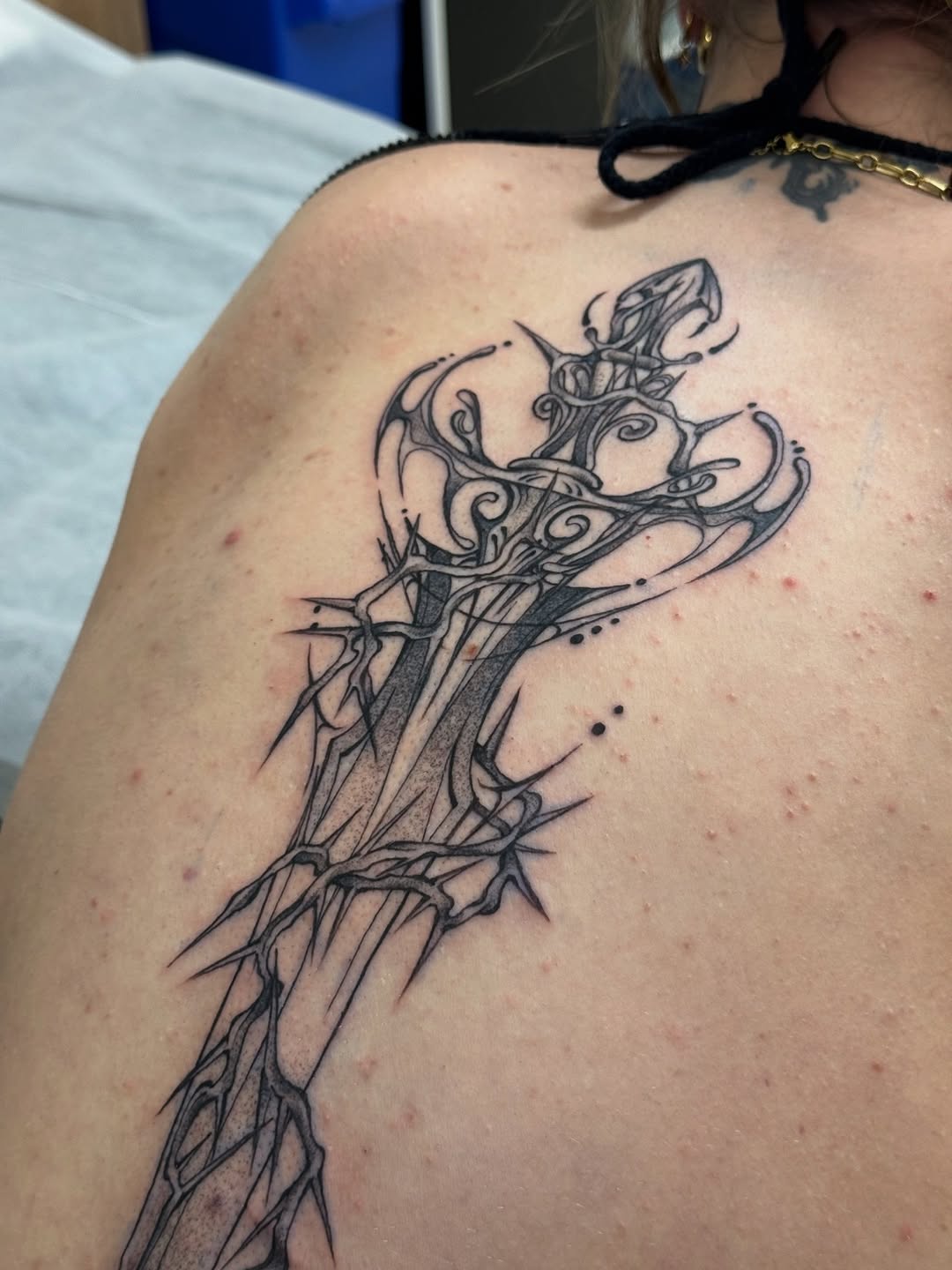 Tattoo by @madamerubis — black_and_grey, ornamental