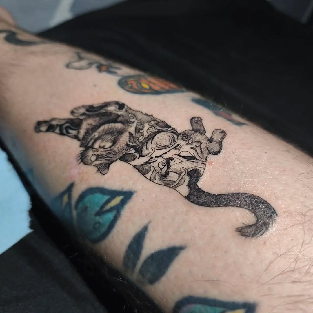 Tattoo by @mello_blue_tatto0 — black_and_grey, japanese_irezumi