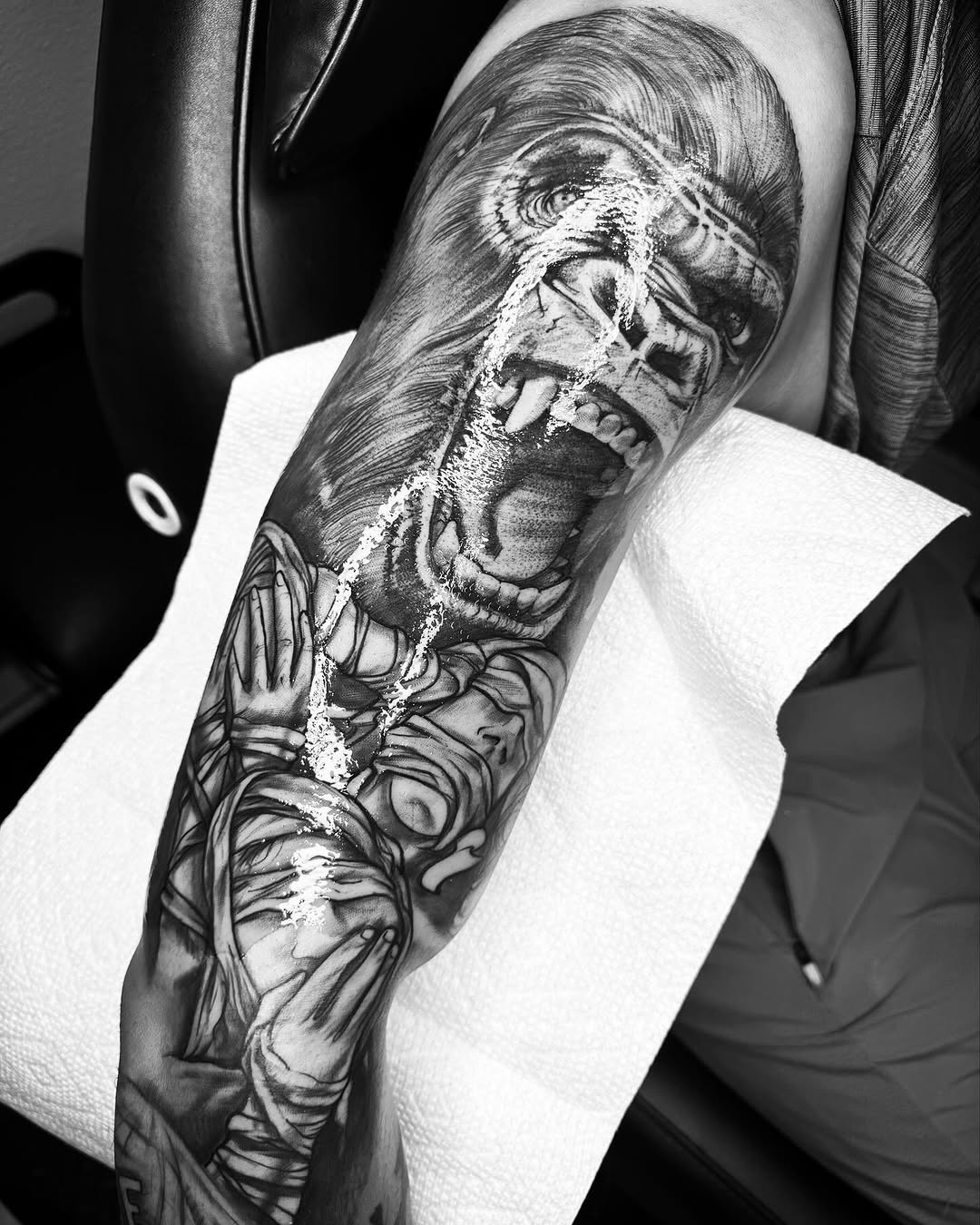 Tattoo by @inkhazmat — realism, black_and_grey