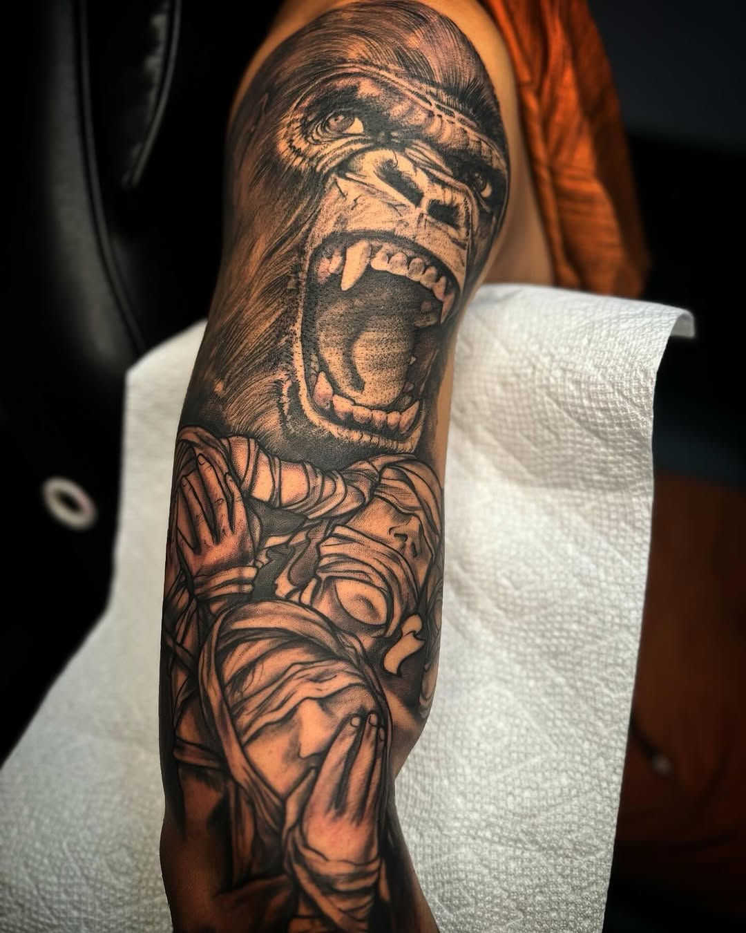 Tattoo by @inkhazmat — realism, black_and_grey