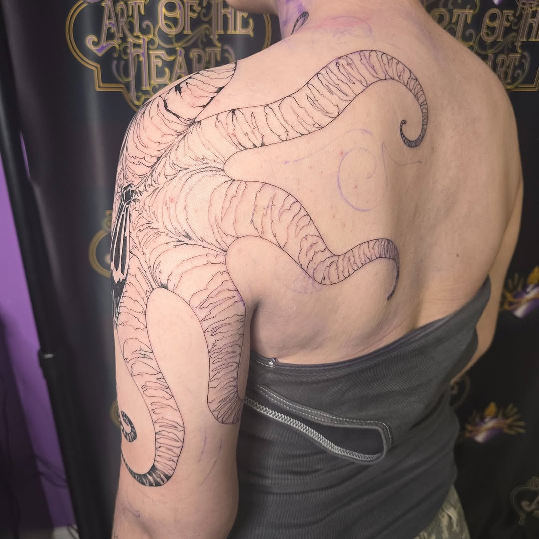Tattoo by @inked.by.rose — blackwork, illustrative