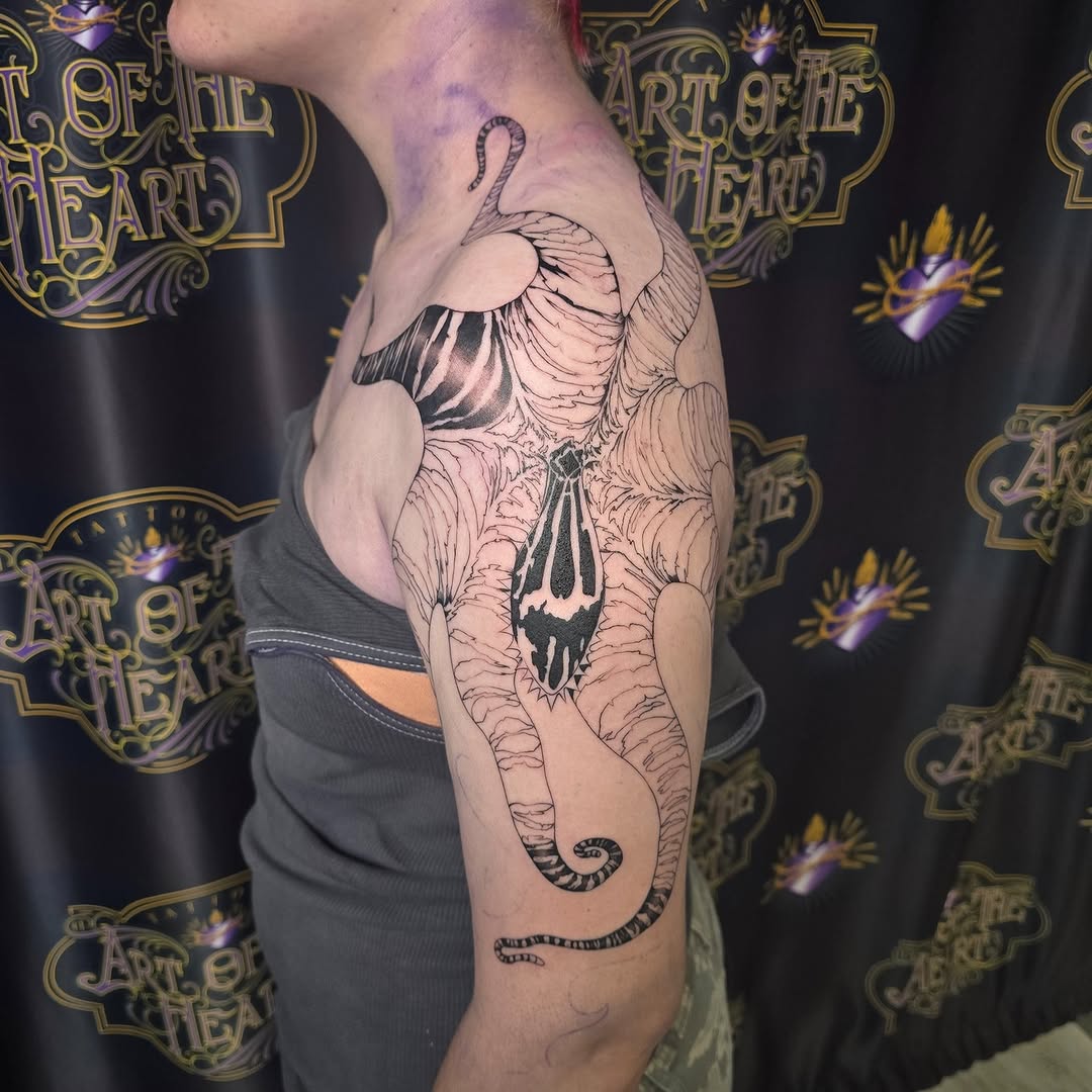 Tattoo by @inked.by.rose — blackwork, illustrative
