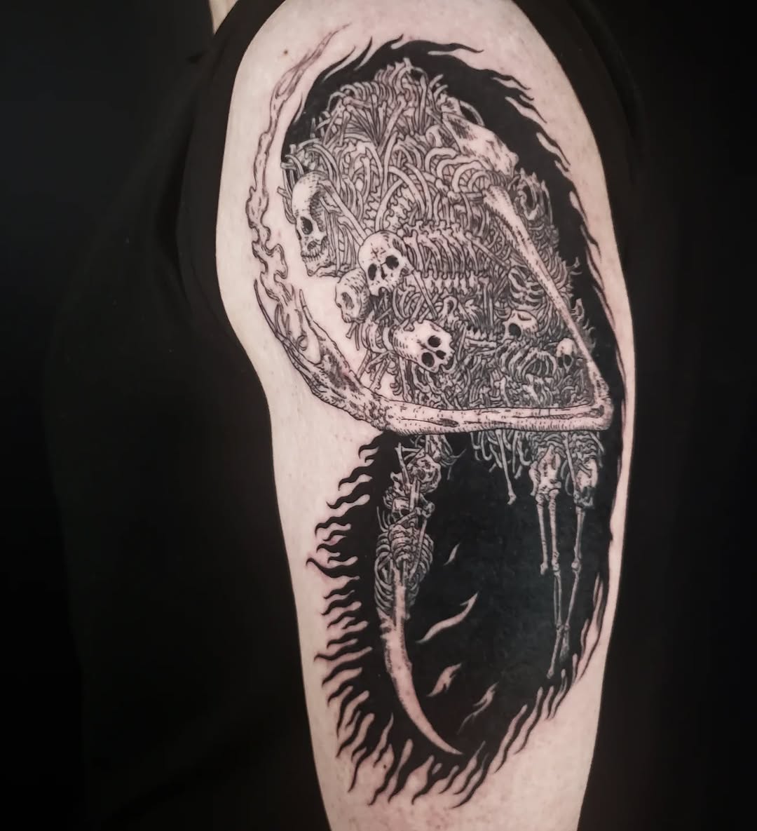 Tattoo by @kritrv — blackwork, dark_realism