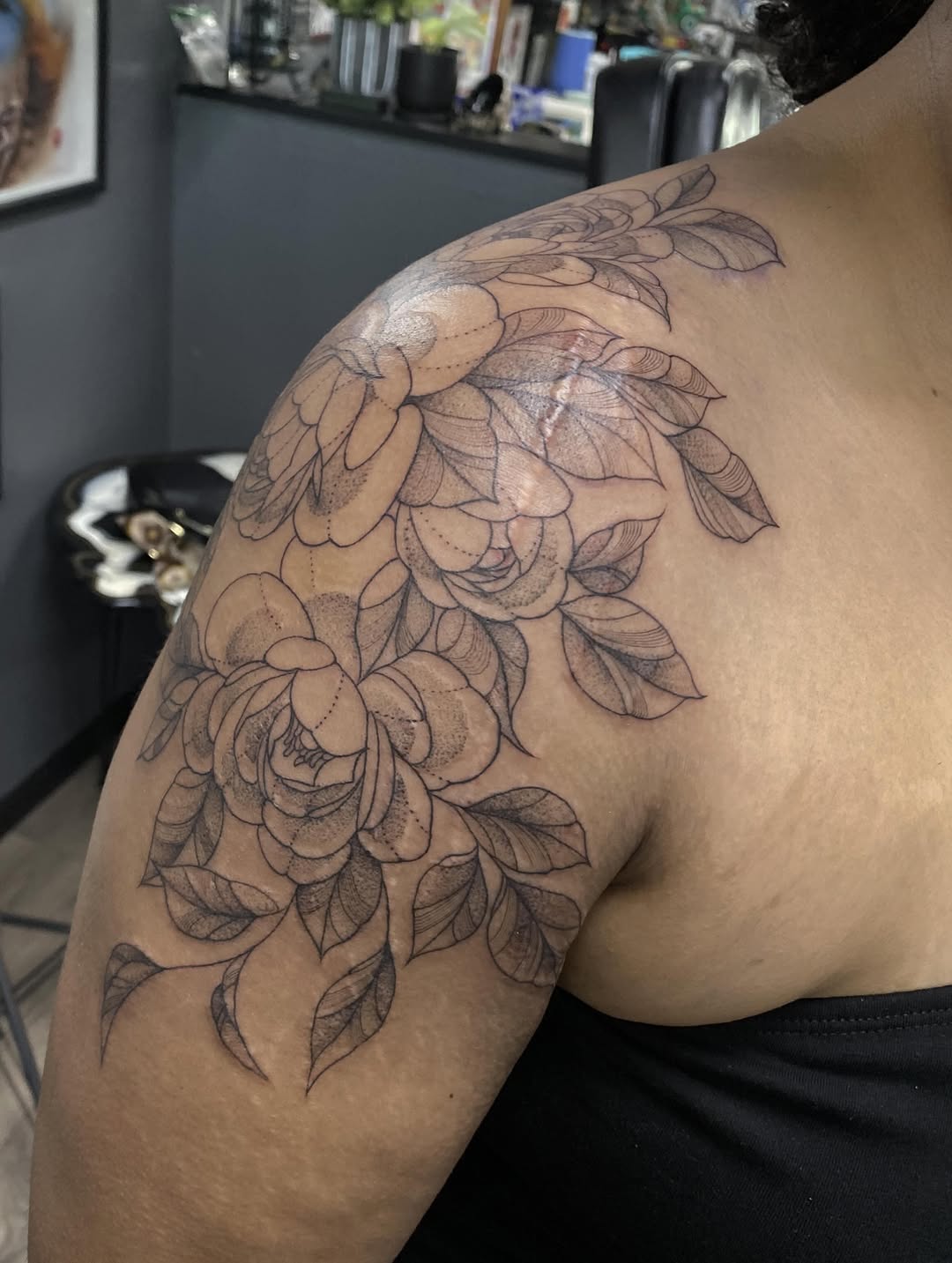 Tattoo by @tattoofiendclub — fine_line, black_and_grey