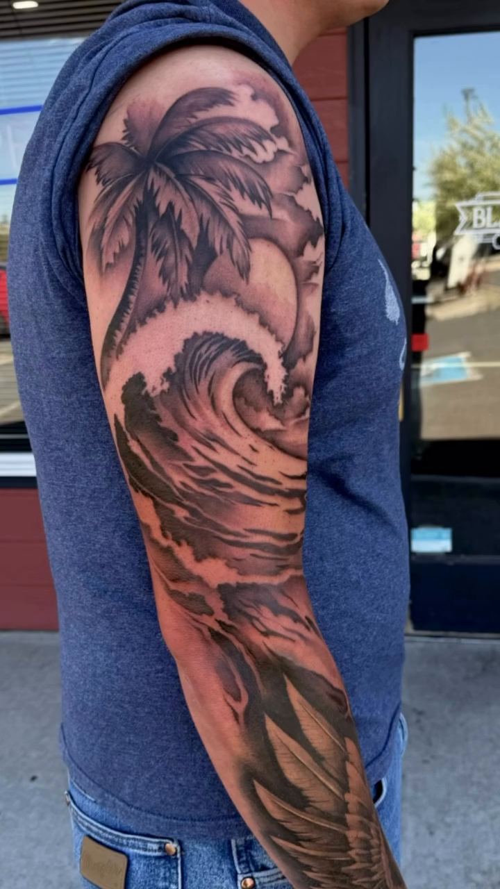 Tattoo by @aaronbtattoo — realism, black_and_grey