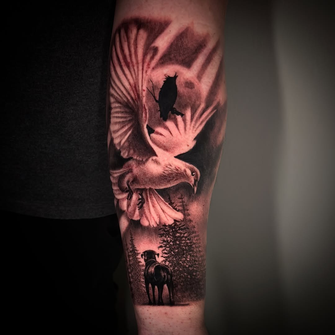 Tattoo by @fishbonestattoo — realism, black_and_grey
