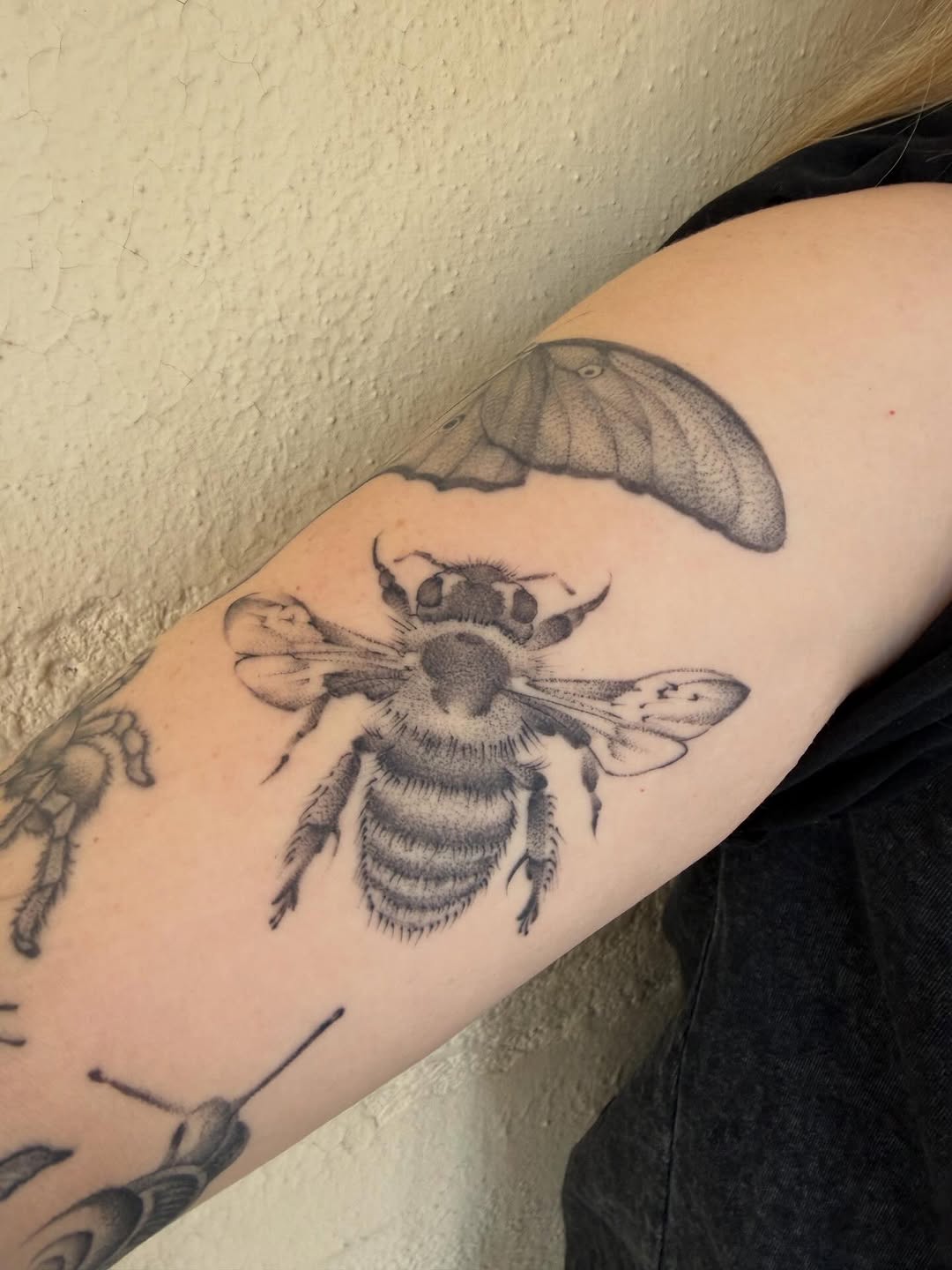 Tattoo by @polarizedbaby — realism, dotwork