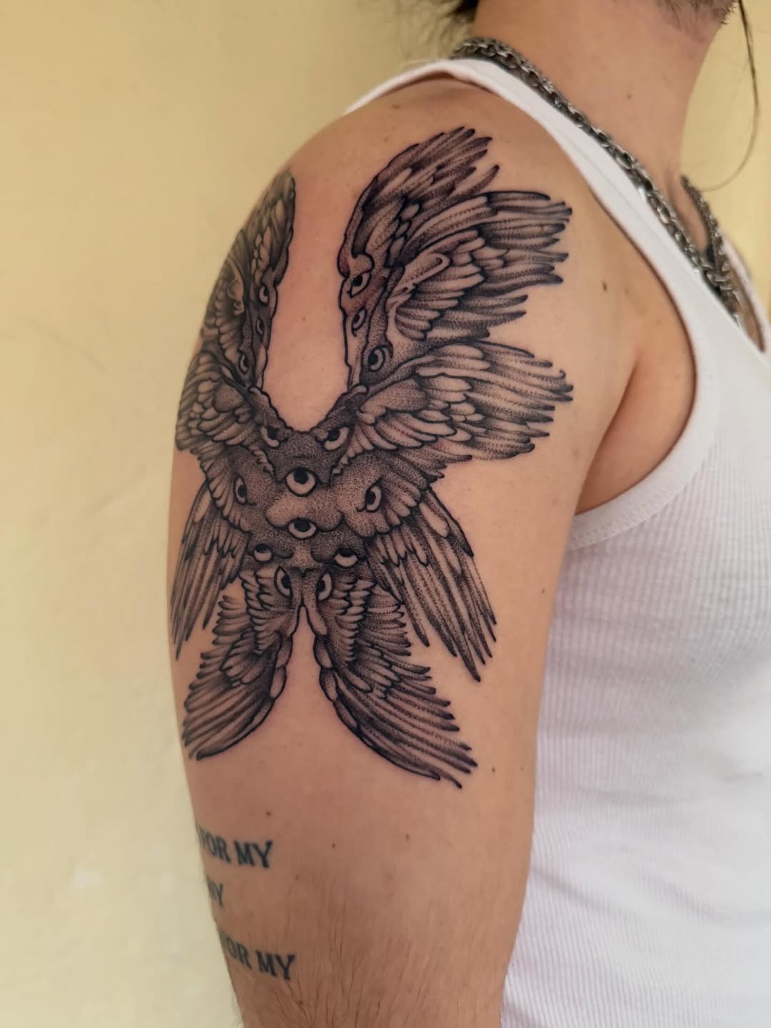 Tattoo by @polarizedbaby — black_and_grey, dotwork