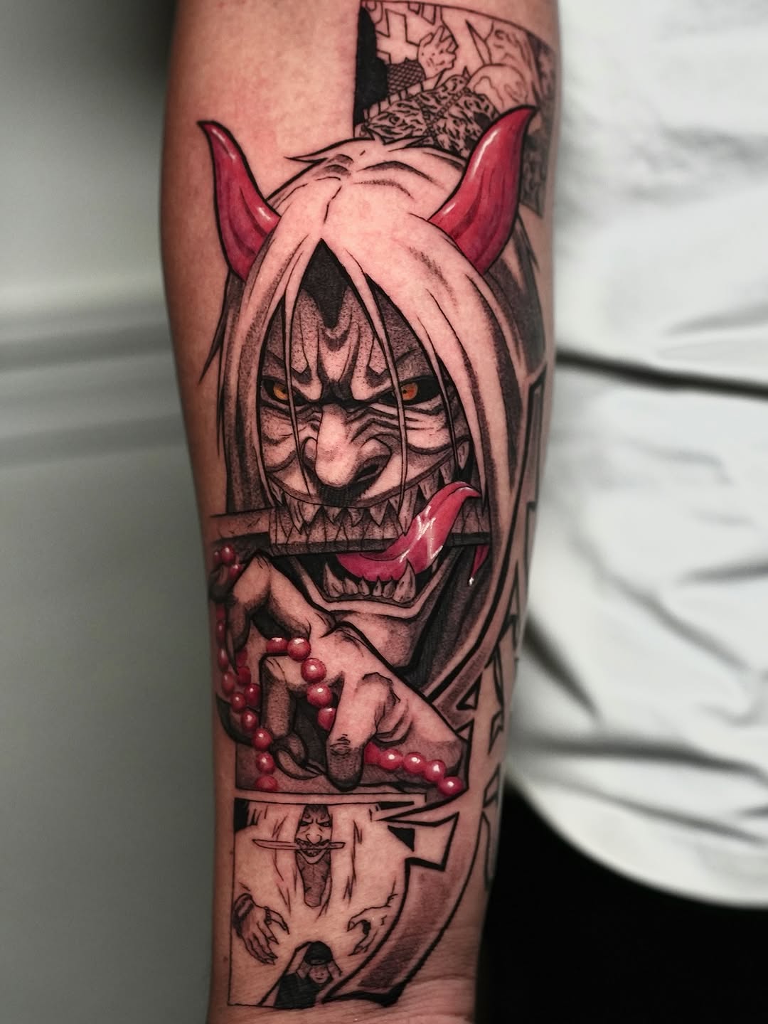 Tattoo by @cante_ink_ — anime, black_and_grey