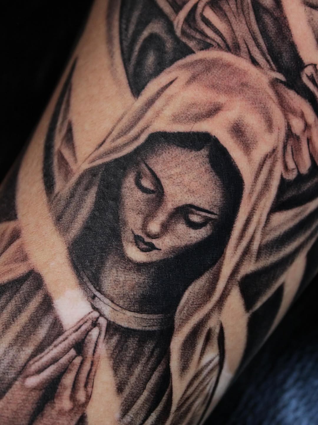 Tattoo by @withered_rose_tattoo โ realism, black_and_grey