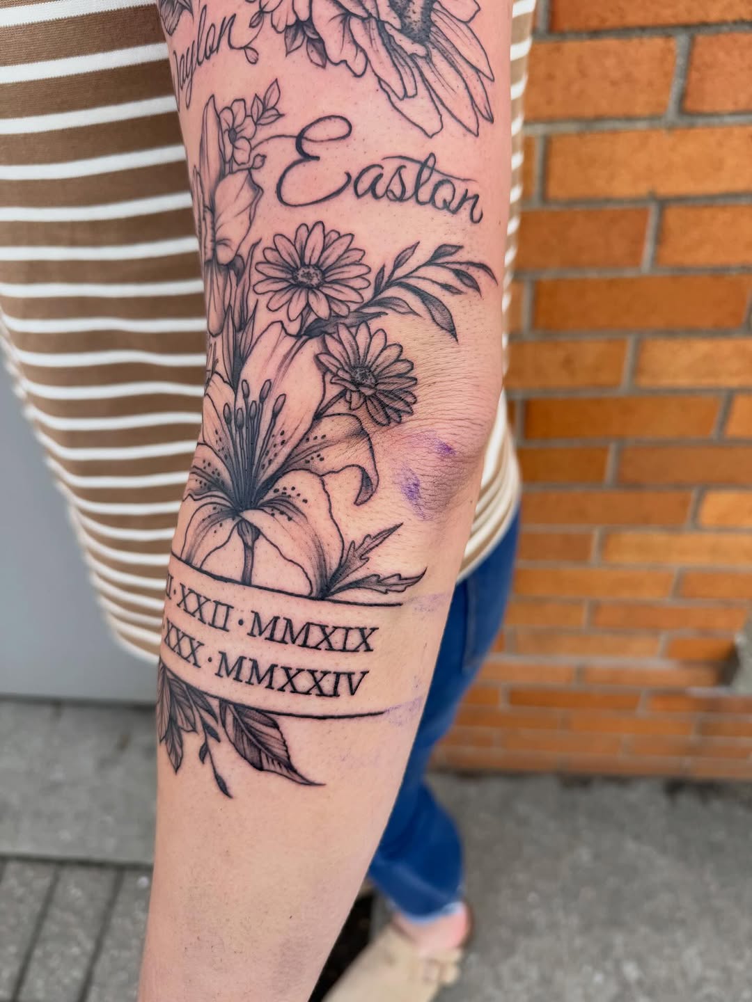 Tattoo by @tattoosbyjacklyn — lettering_script, black_and_grey