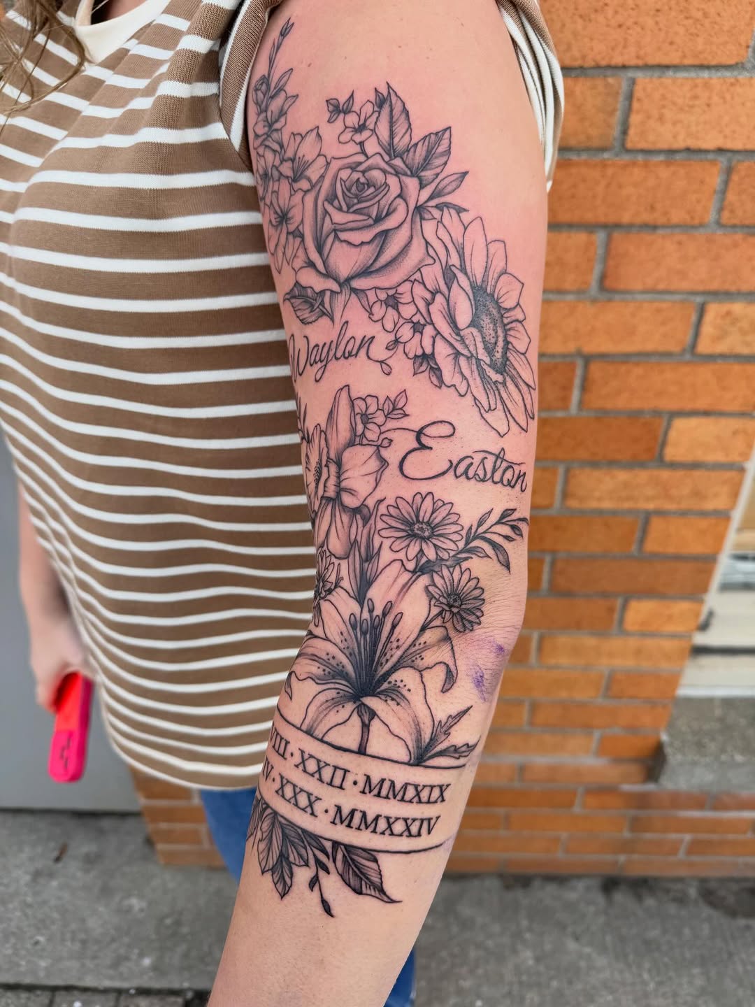 Tattoo by @tattoosbyjacklyn — lettering_script, black_and_grey