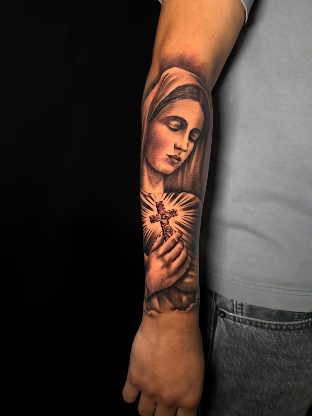 Tattoo by @georgetattooartist — black_and_grey, realism