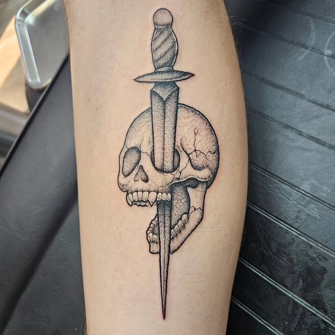 Tattoo by @damian_eames — blackwork, illustrative