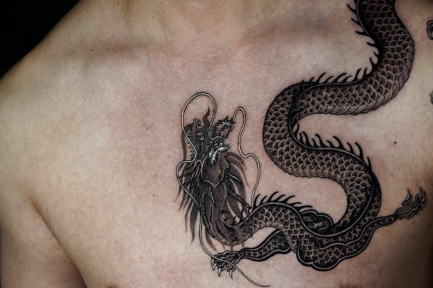 Tattoo by @swanissober — japanese_irezumi, black_and_grey
