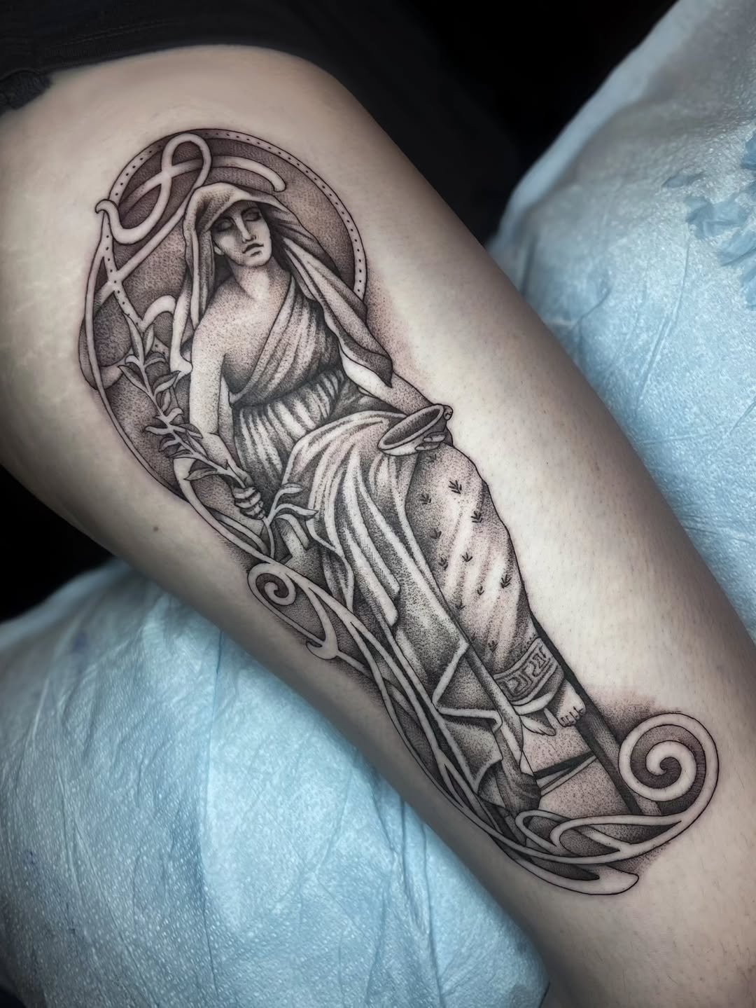 Tattoo by @tattoosbykelsi — black_and_grey, illustrative
