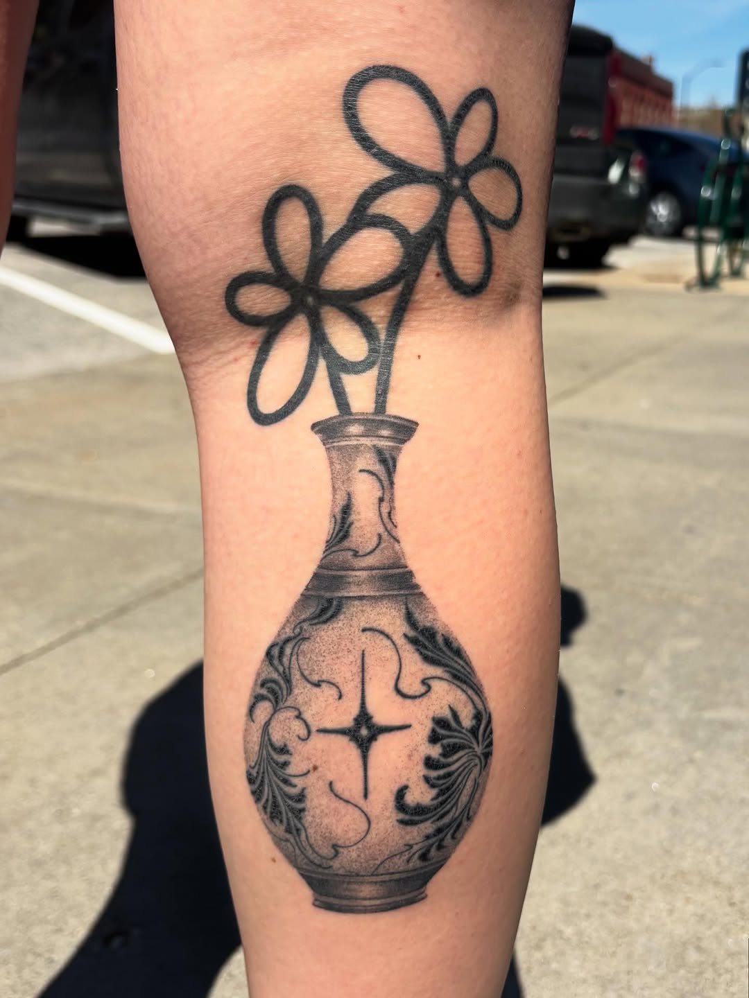 Tattoo by @kathleentattoos — illustrative, black_and_grey