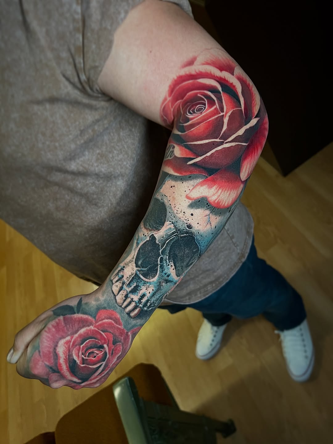Tattoo by @aaronmckinneytattoo — realism, black_and_grey