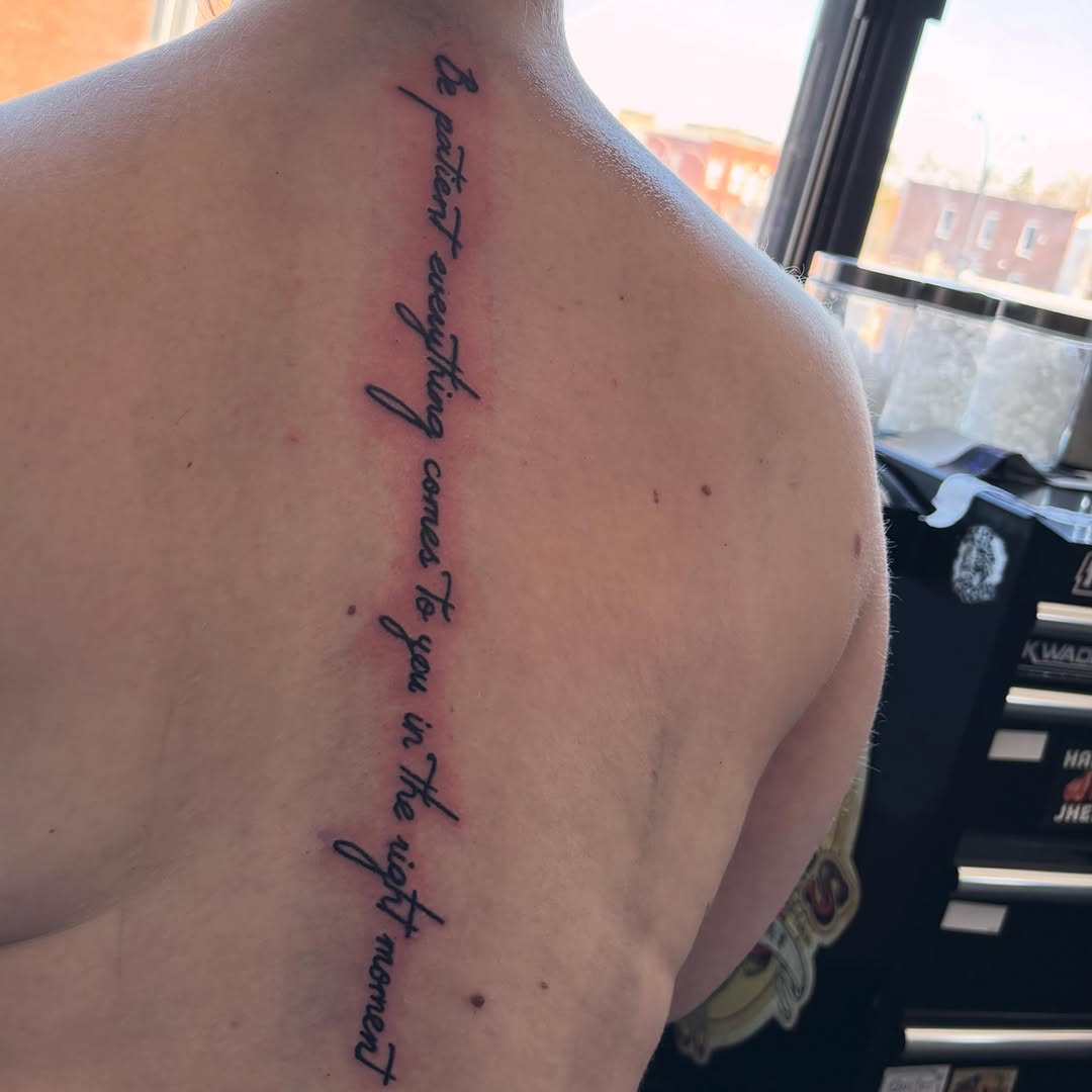 Tattoo by @allthings_comix โ lettering_script, fine_line