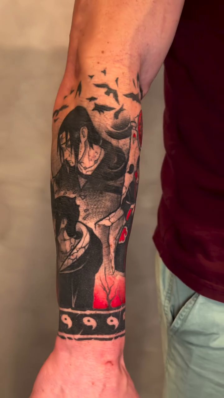 Tattoo by @emi_inks โ anime, black_and_grey