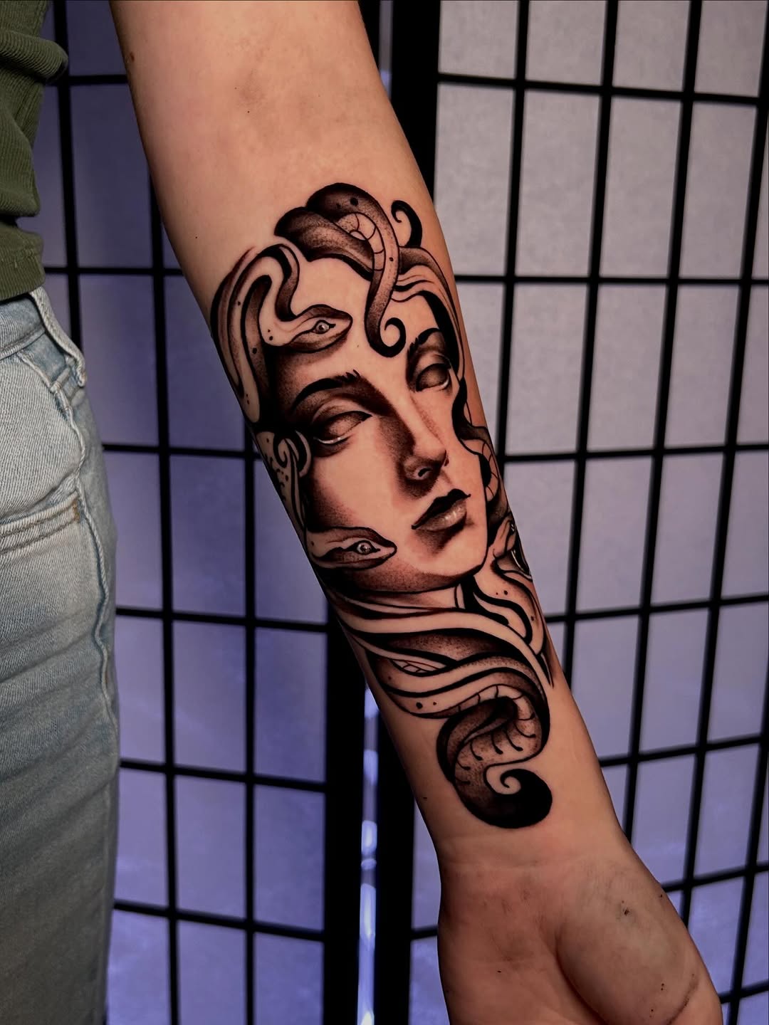 Tattoo by @halefiretattoos — black_and_grey