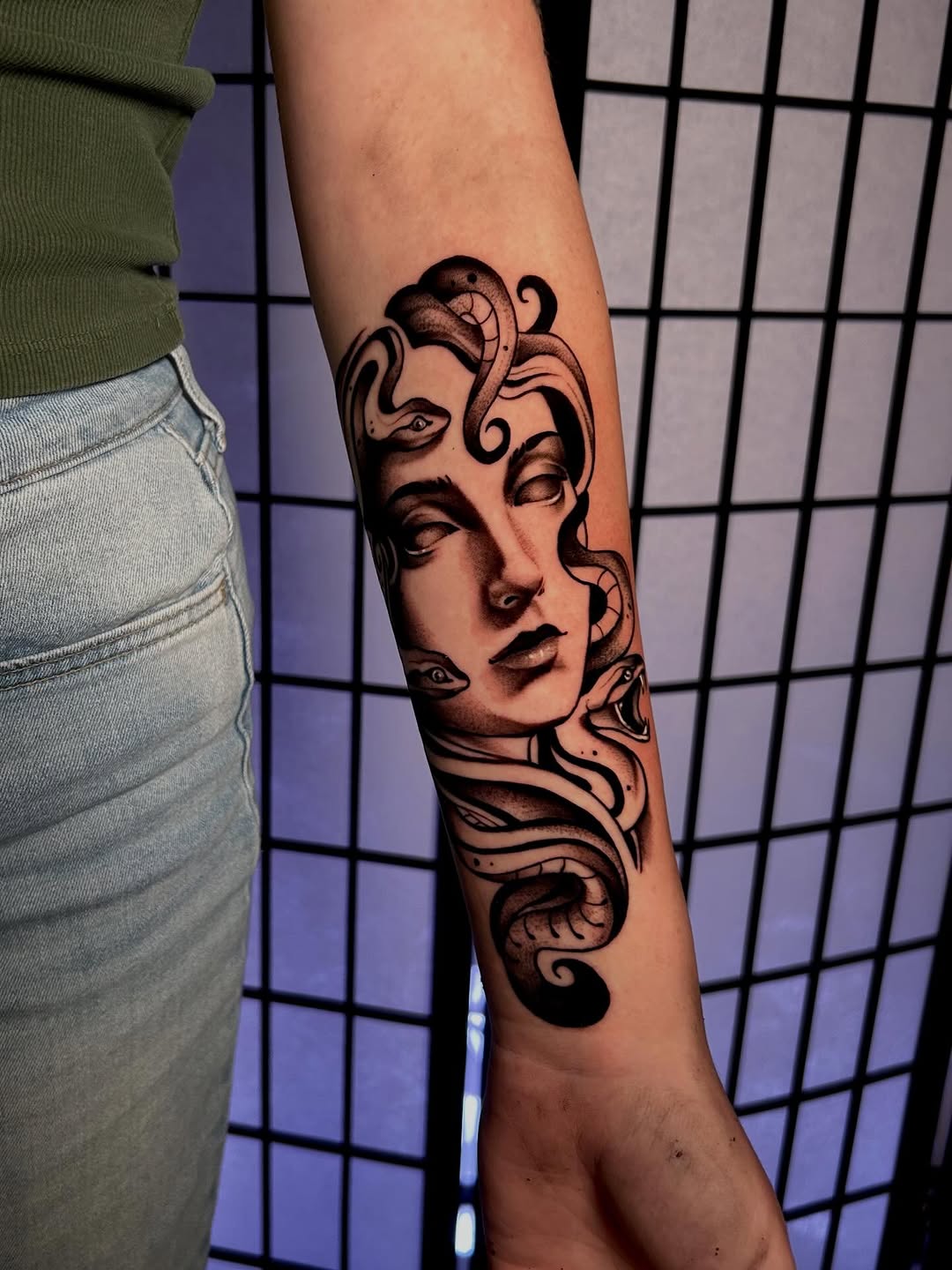 Tattoo by @halefiretattoos — black_and_grey