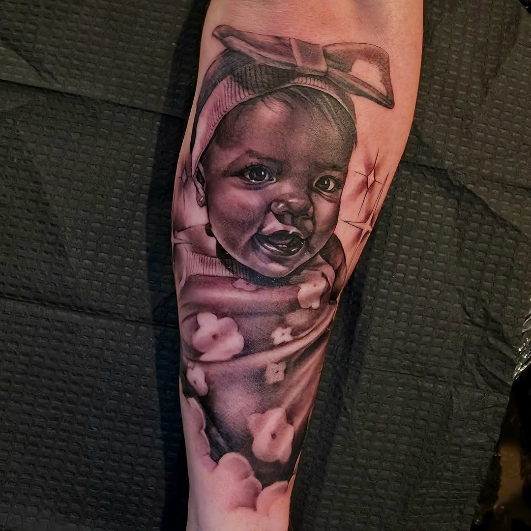 Tattoo by @nabiletorrestattoo — realism, black_and_grey