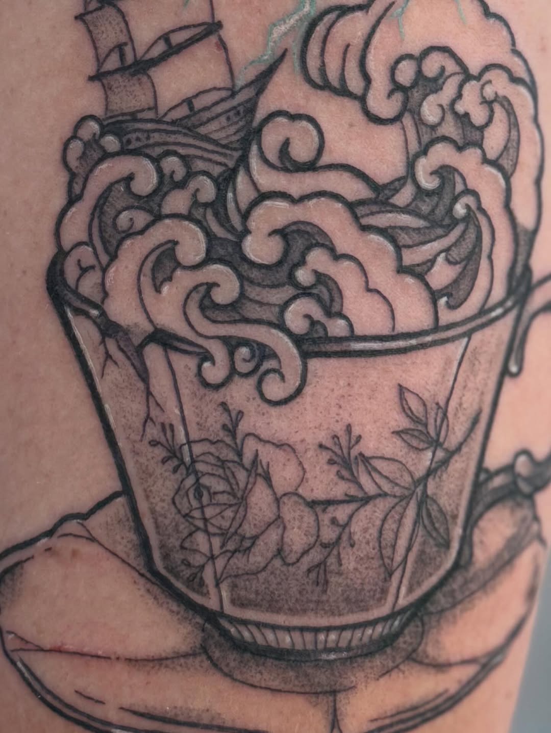Tattoo by @sinfulwaifu β black_and_grey, illustrative