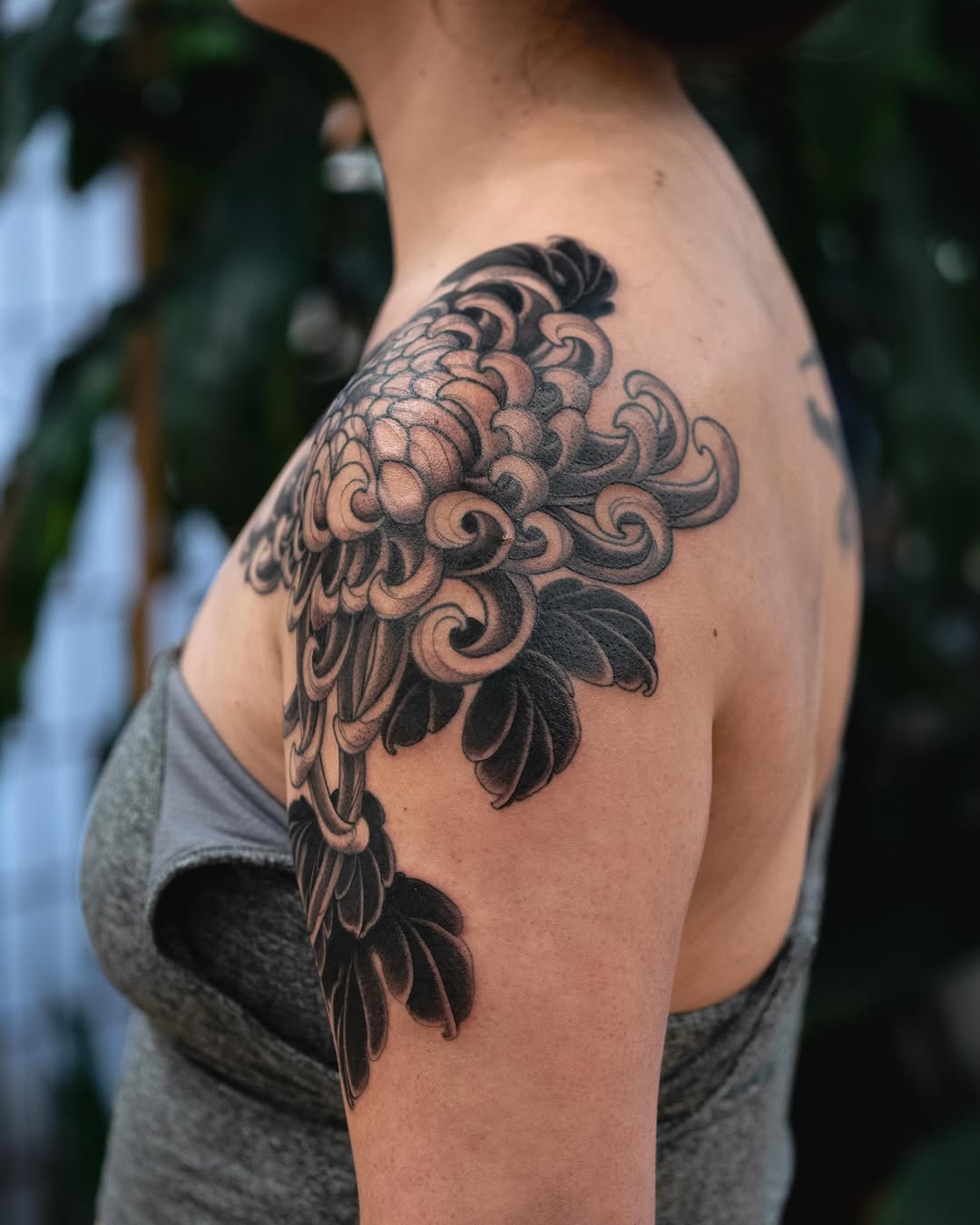 Tattoo by @sweetleib — japanese_irezumi, black_and_grey