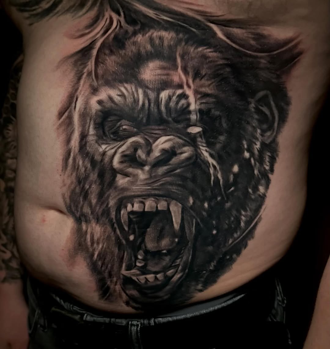 Tattoo by @comfychrisf — realism, black_and_grey