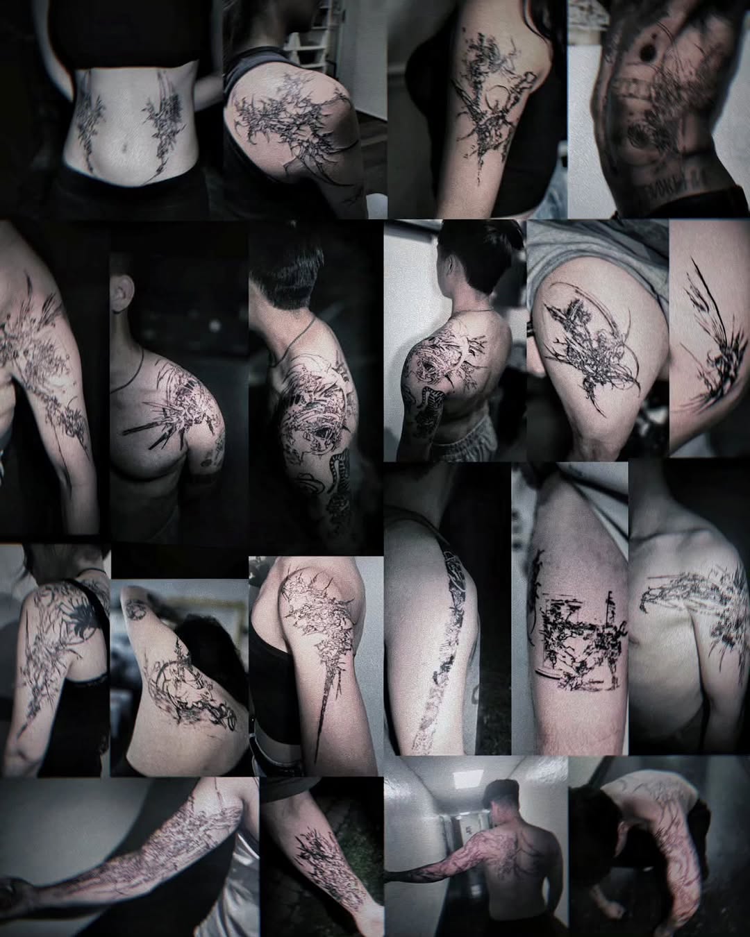 Tattoo by @godxear — blackwork
