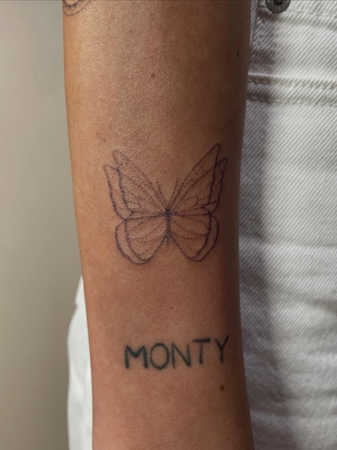 Tattoo by @titsfortatt — fine_line, lettering_script