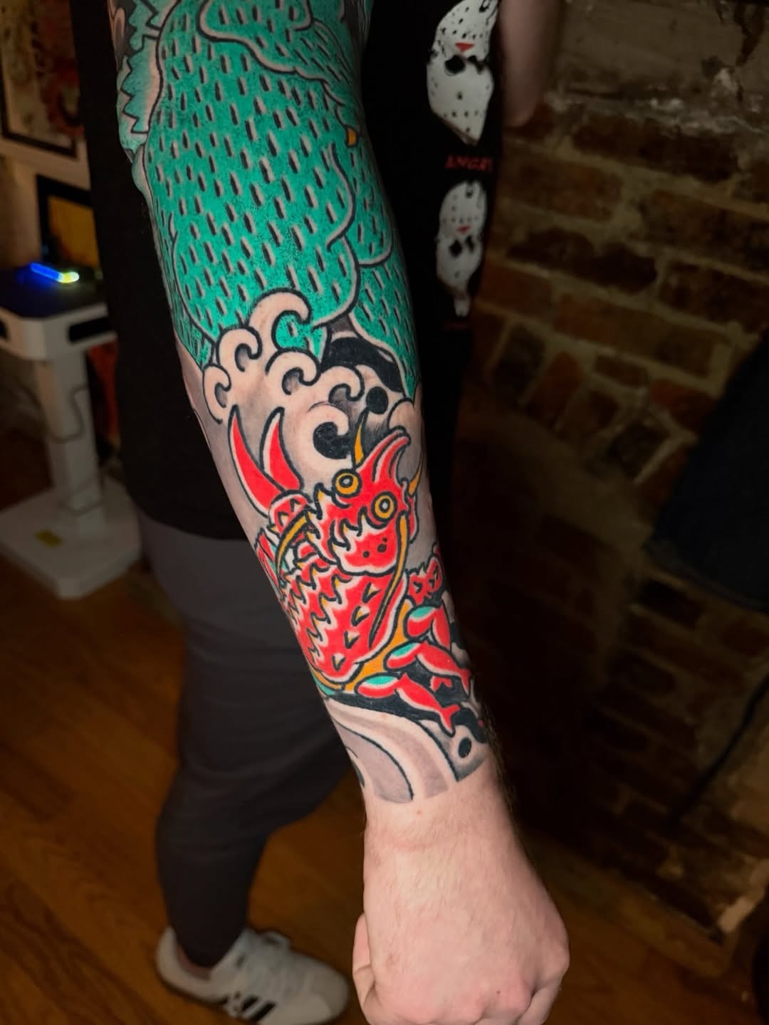 Tattoo by @old_man_rogers — japanese_irezumi, black_and_grey