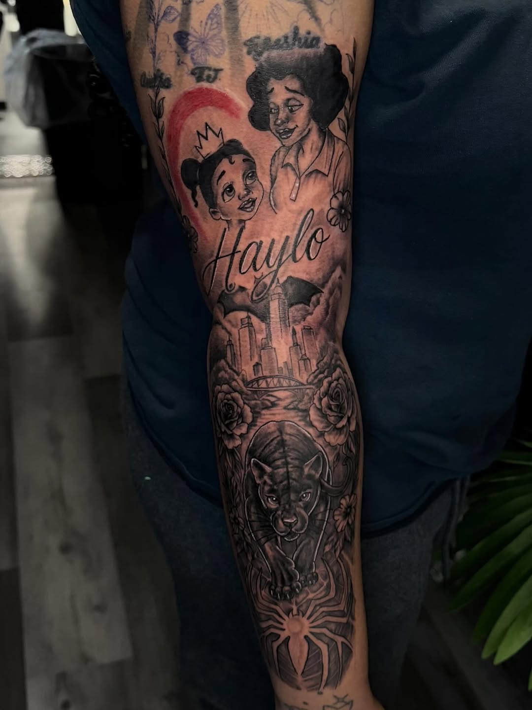 Tattoo by @inkdbyworm — realism, black_and_grey