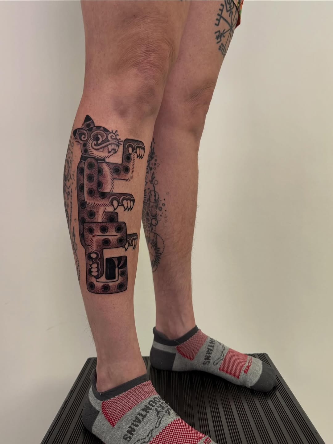 Tattoo by @tannerminocktattoos — blackwork, geometric