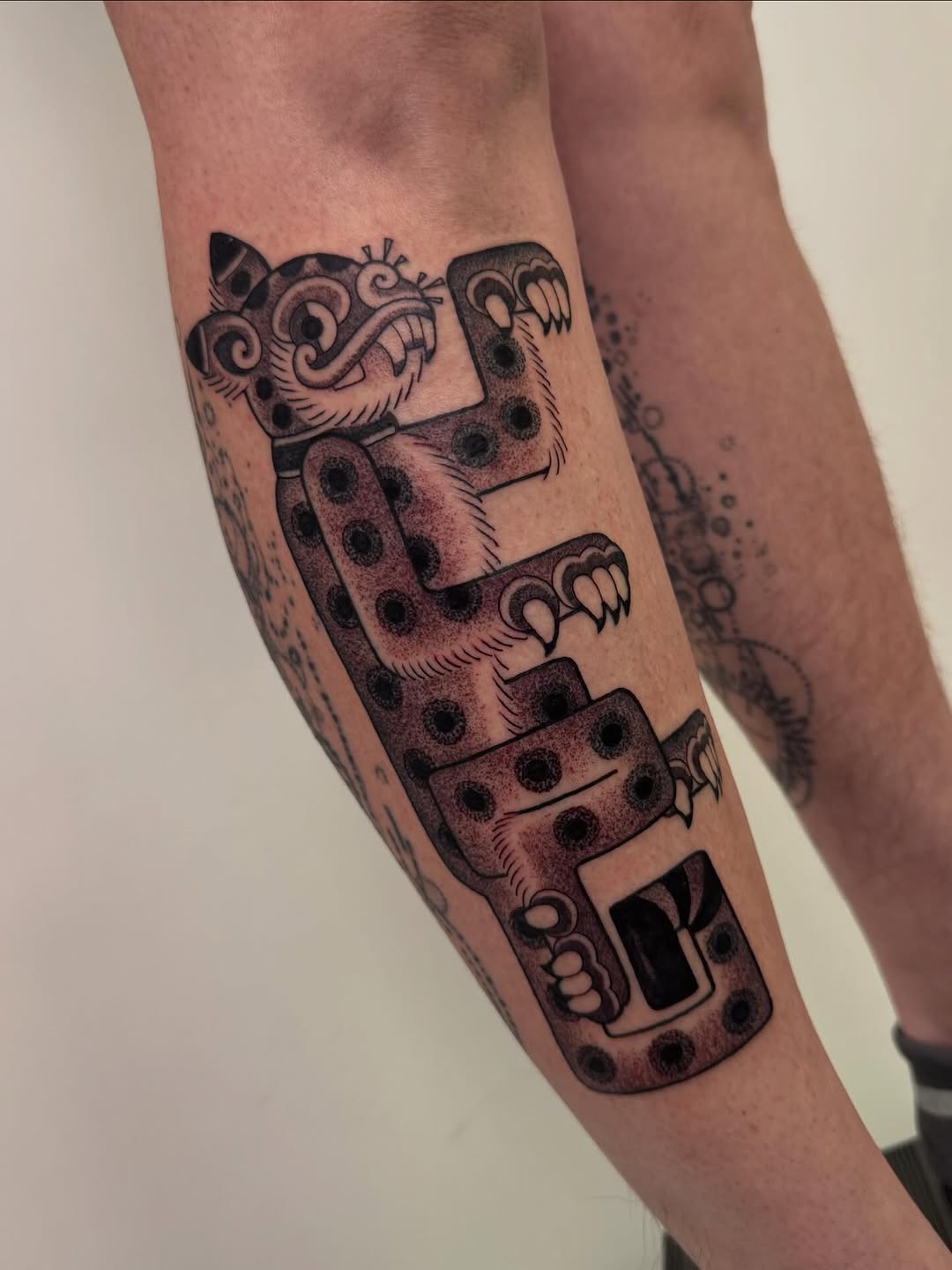 Tattoo by @tannerminocktattoos — blackwork, dotwork