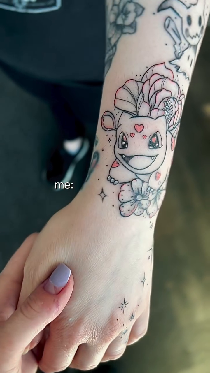 Tattoo by @kittymarietattoos — anime, fine_line