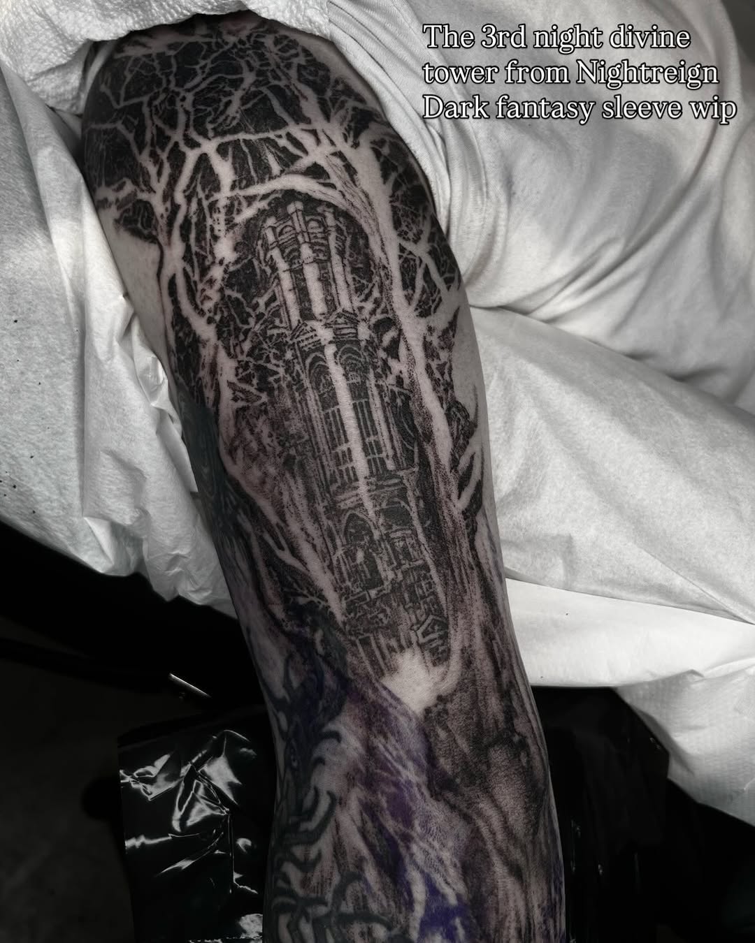 Tattoo by @la13va_tear — blackwork, dark_realism